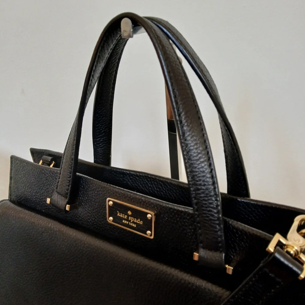 Kate Spade Carena Kay Street Pebble Handbag Purse Black Leather Satchel